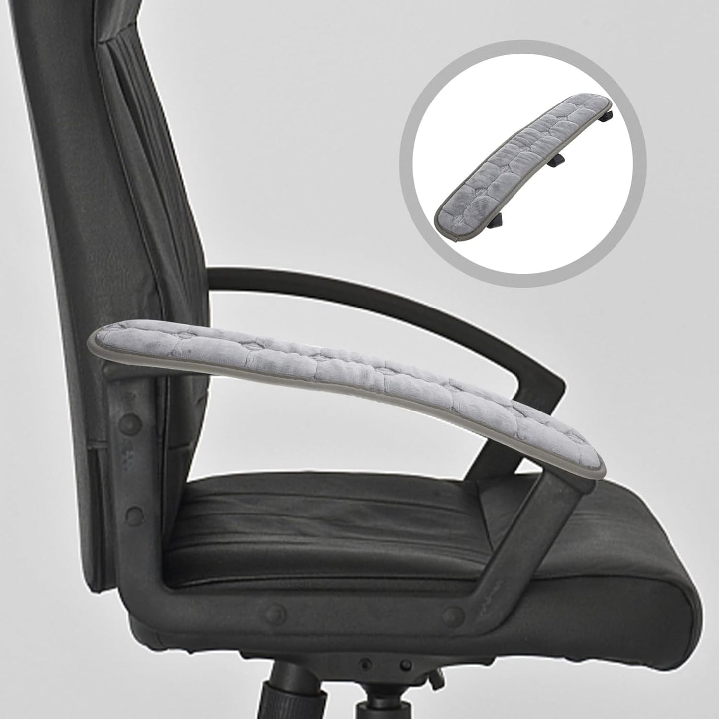 Gatuida 1 Pair Office Chair Armrest Covers, Elastic Removable Arm Rest Pads for Elbows and Forearms Pressure Relief, Office Seat Hand Rest Protector for Gaming Lounge Chairs, 17.69 x 3.93 Inch, Black