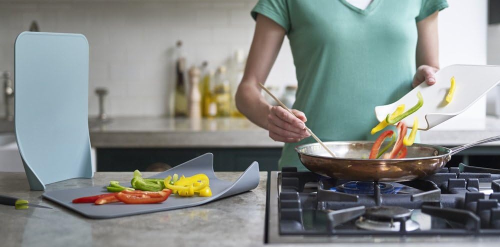 Joseph Joseph Nest Chop Set of Nesting Plastic Cutting Boards 13.25-inch x 10-inch Chopping Board Kitchen Prep Mat with Curved Edges 3-piece., Large