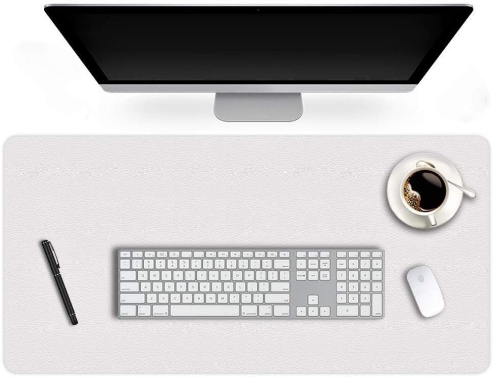 24 X 60 Inch XL Desk Mat Desktop Protector Non-Slip PU Leather Desk Pad Blotter Laptop Computer Gaming Keyboard Mouse Pad Writing Mat Desk Cover for Women Men Kids Girls Rctangular Waterproof Black