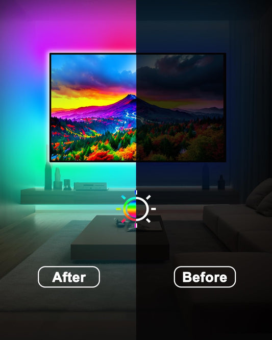 TV Led Backlight, 16.4ft RGB LED Lights for TV Smart Led Lighting for 65-85inch Monitor,USB Strip Lights Behind TV, Color Changing Sync with Music, Bluetooth App Controlled Led Lights for Home Decor