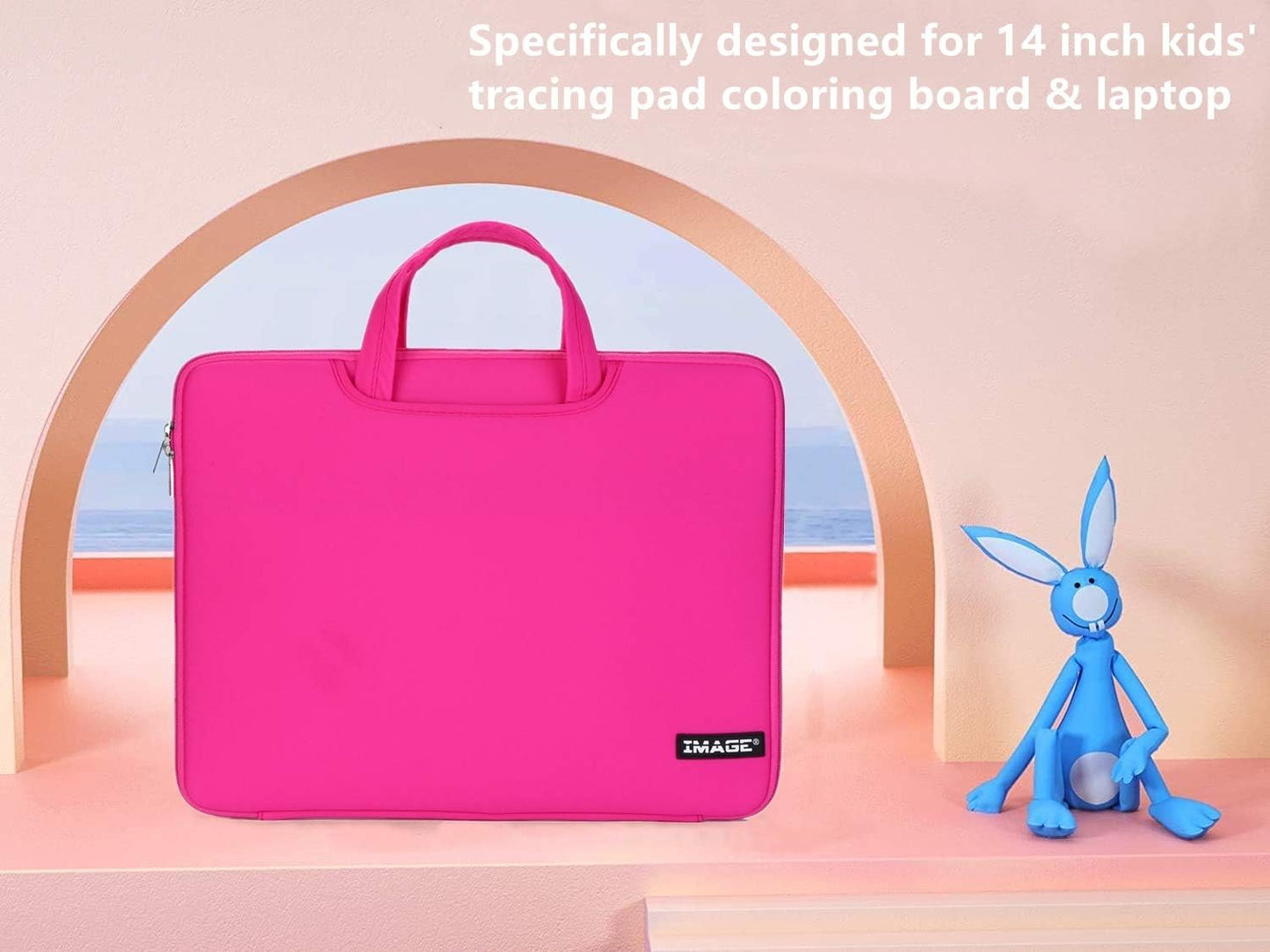 Protective Case for A4 Tracing LED Light Pad, Carrying Bag Travel Storage Case Pouch Cover with Pockets, for Laptop, Notebook, Most Tracing Light Table Pink