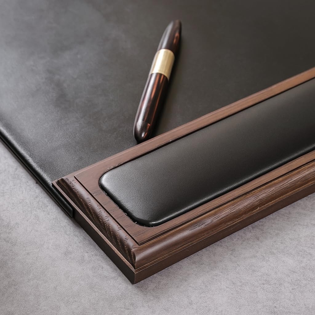 Dacasso Wood & Leather Pad with Side Rails