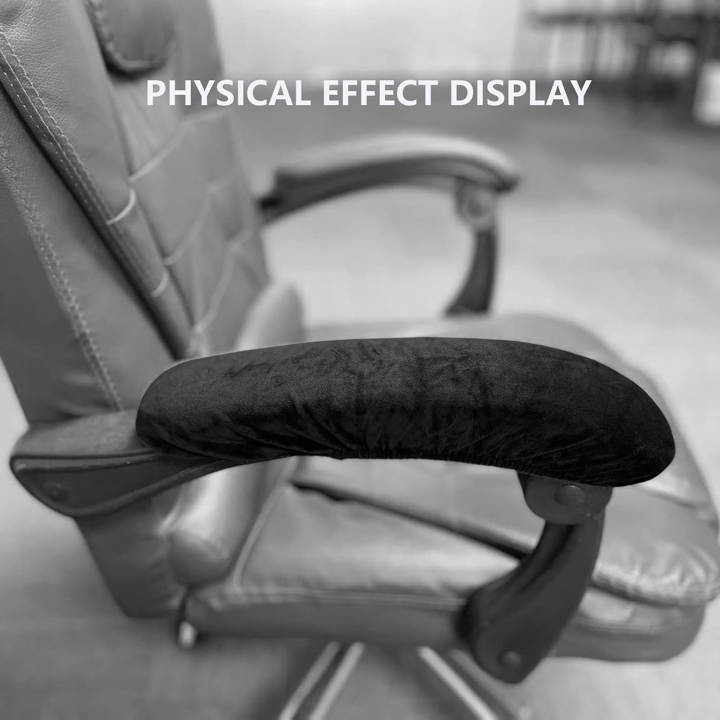Office Chair Arm Rest Cover Velvet Office Chair Armrest Covers Stretchable Removable Armrest Protectors for Desk Chairs Computer Chair Gaming(Office Chair Arm Covers 2Pcs, Black)
