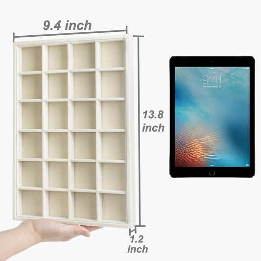 Large Velvet Sunglasses Storage Organizers Jewelry Organizer, Velvet Jewelry Organizer, Large Jewelry Drawer Organizer Tray, Eyeglass Organizer Earring Holder Ring Display (Sunglass Tray)