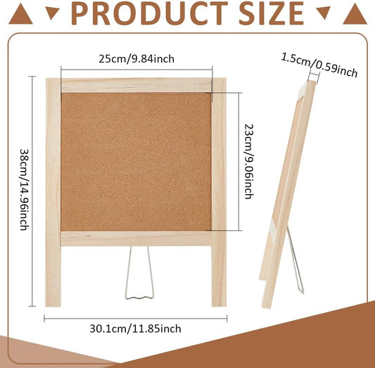 BENECREAT Small Cork Board for Desk, Cork Board with Stand Desk Decorative Pin Bulletin Board for Home, Desk Message, School Office Decor, 14.96x11.85 Inch