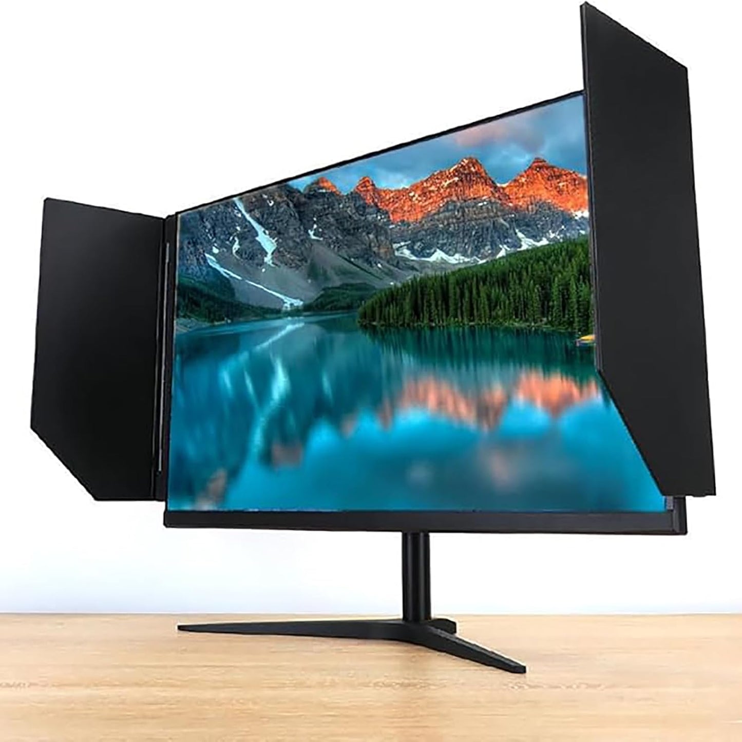 Anti-Glare Computer Monitor Sunshade, Adjustable Monitor Hood Sunshade,Desktop Computer Screen Hood, Privacy Protection Side Panel, 24inch Adjustable, for Office, Playing Games