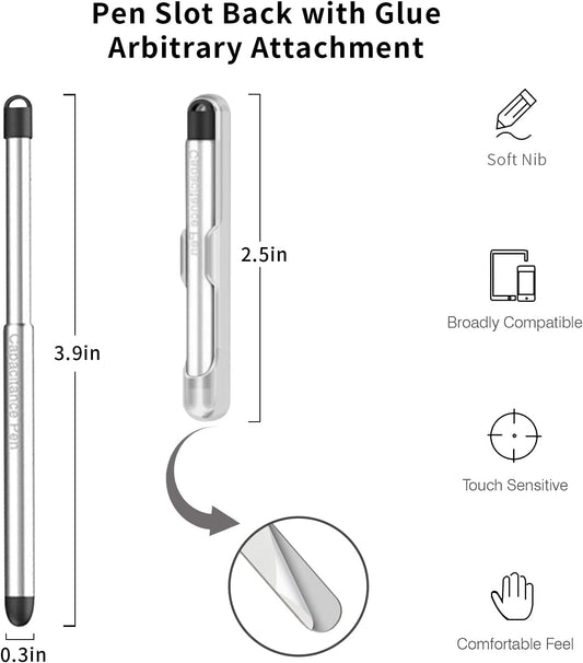 Stylus Pens with Pen Slot for Touch Screens, High Precision Capacitive Universal Stylus for iPad iPhone Tablets Samsung Galaxy All Touch Screen Devices (Black)