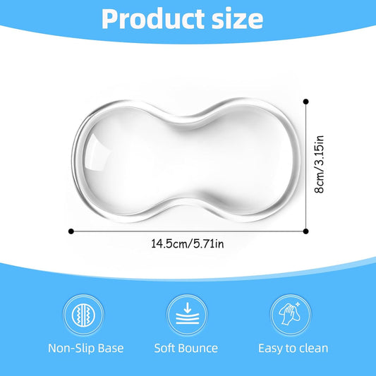 Mouse Wrist Rest Pad, Gel Mouse Wrist Rest, Comfortable Cool Silicone Gel Ergonomic Cushion,Non-Slip Base Wrist Support Cushion for Gaming, Computers, Laptops, Office Transparent