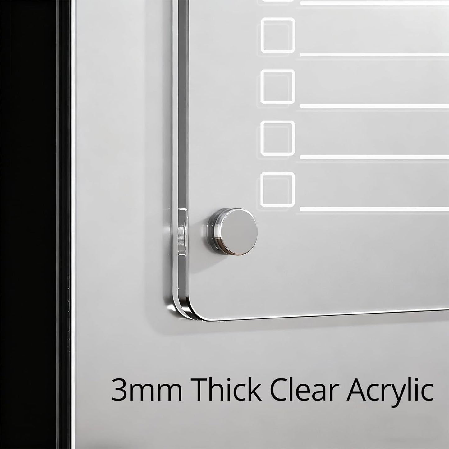 Magnetic Dry Erase to Do List Board for Fridge, 12 X 8 inch Acrylic Shopping List Whiteboard with 3 Markers