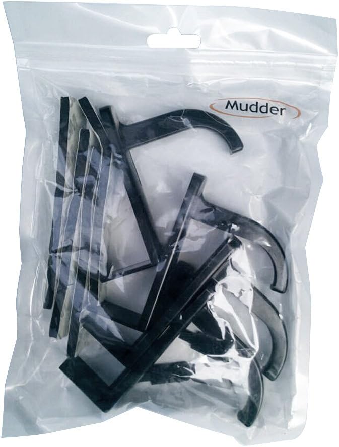 Mudder 4 Pack Monitor Hooks Headphone Headset Hanger Monitor Stand Holder Headset Stick-on Hook, Black
