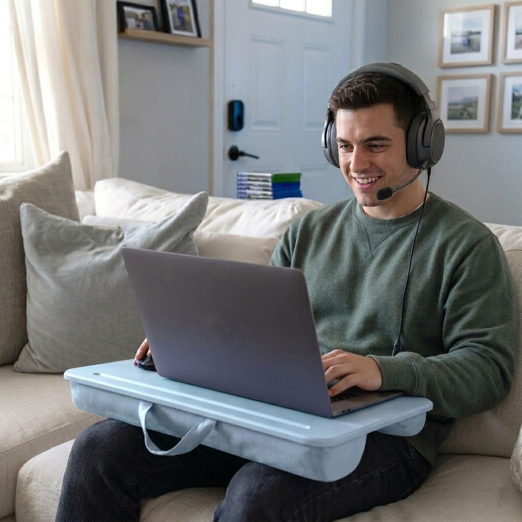 LAPGEAR Compact Lap Desk – Fits Up to 14″ Laptops – Charcoal – Style No. 43105