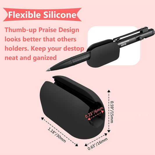 Rgar Pencil Holders,Silicone Pen Holde,Stylus pencil holder, pencil storage,Silicone Pen Holders for Clipboard,Sticky Pen Holder for Desk, Office Teacher Supplies Stylus Holder (black12)