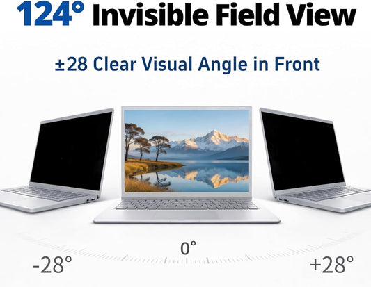Magnetic 14 Inch Laptop Privacy Screen Filter 16:10 Removable Anti Glare Blue Light Anti-Peeping Screen Protector Laptop Privacy Shield Compatible with Chromebook HP Lenovo Thinkpad Dell Asus Samsung