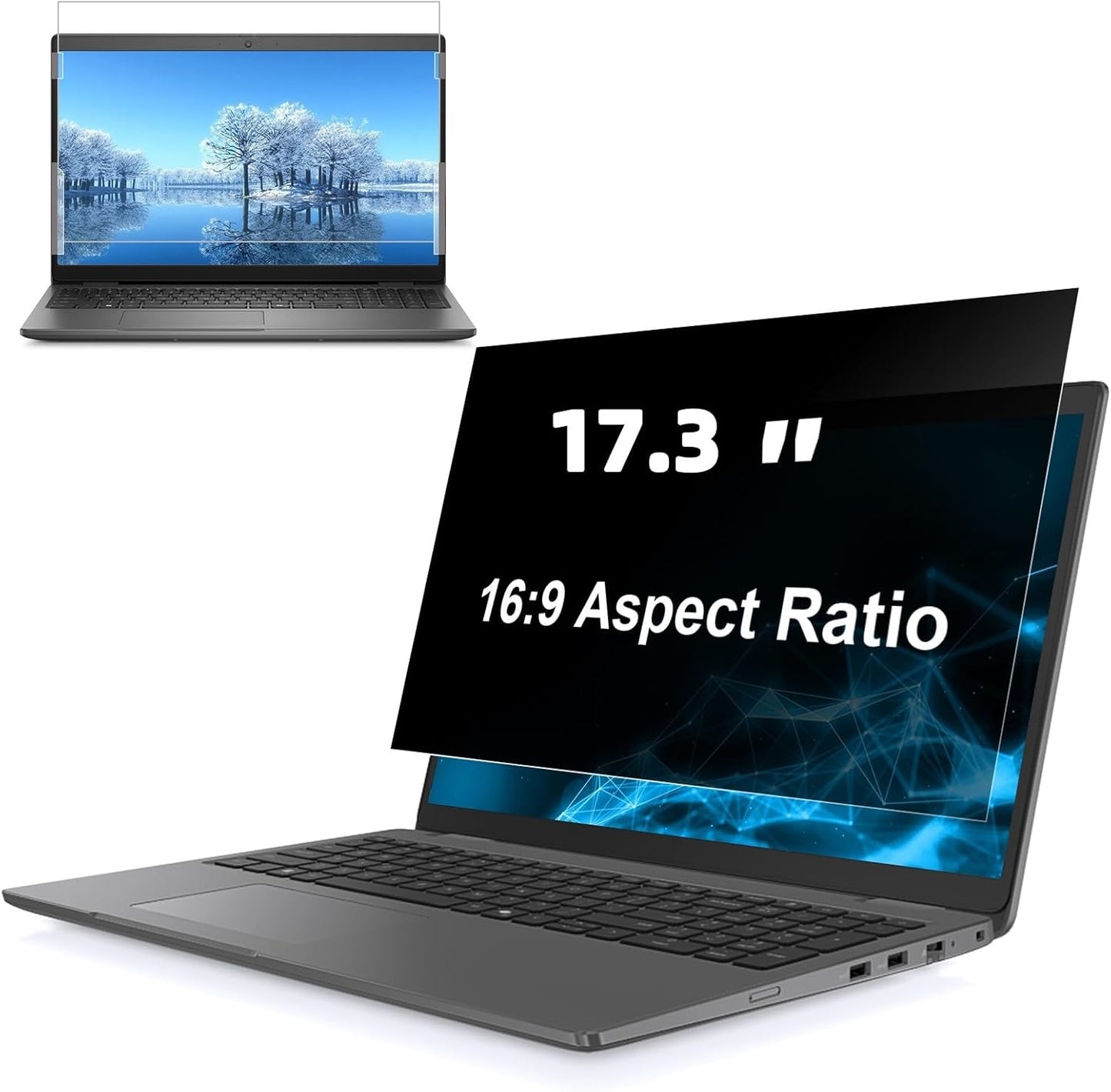 13.3 Inch 16:9 Laptop Privacy Screen Filter, Computer Monitor Privacy Shield, Anti Scratch Anti Spy Anti Glare Blue Light Screen Protector