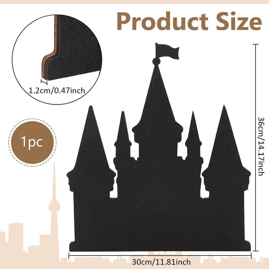 BENECREAT Castle Pin Board Cork Board, 14.2x11.8inch Bulletin Display Board Brooch Jewelry Display Cork Tray for Brooch Pin Collection Display, Office Home and School Decor