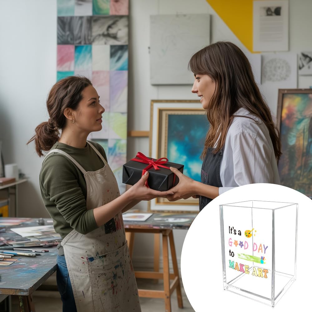 Unique Gifts for Artists Women Men The Earth Without Art Is Just EH Acrylic Pen Holder Christmas Valentines Birthday Gifts for Artists Art Lovers Painters Teachers Friends Paint Brush Holder