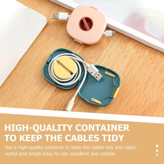 3-Pack Retractable Cable Winder with Rotating Design - Portable Cord Organizer for USB, Earphones - Tangle-Free Holder for Home, Office, Travel
