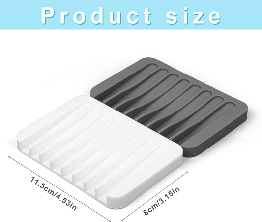 Penitue 2pcs Paint Brush Holder, Silicone Washable Paintbrush Organizer Stand with 8 Slots Brush Rinse Cleaner for Oil Acrylic Watercolor Painting (Gray, White)