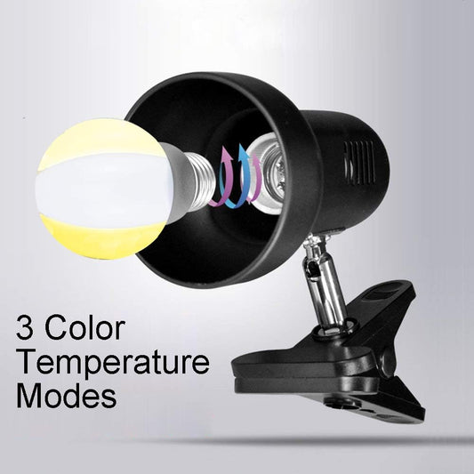 LED Clamp Work Lamp, 5W 360° Rotatable Head, Ultra Bright Work Bench Light, Desk Lamp with Clip,3 Color Temperature Modes, 4.9ft Plug & Play Cord (Black)…