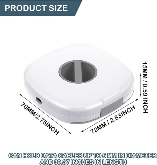 6 Pieces Retractable Cable Management Charging Organizer Phone Cord Holder Small Winder Case for Headset Cord Mouse Wire Charger Cable(White)