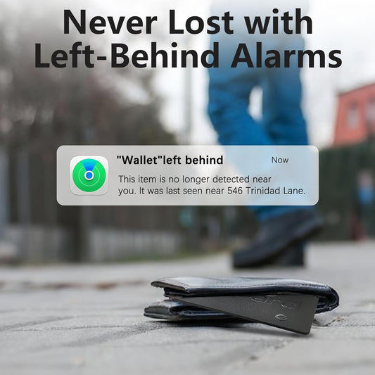 Wallet Tracker (Both iOS and Android) IP68 Bluetooth Smart Finder Card GPS Tracker for Bags Passport Works with Apple Find My (Apple MFi Certified) & Google Find My Device - 5 Year Battery Life