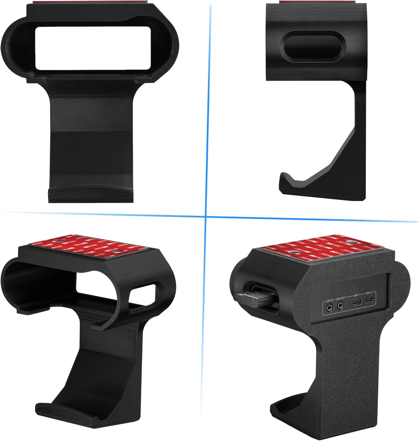 Under Desk Headphone Hanger Stand for Steelseries Arctis Nova Pro Wireless Headsets with Dock for the Wireless Base Station by Brainwavz (HPS02)