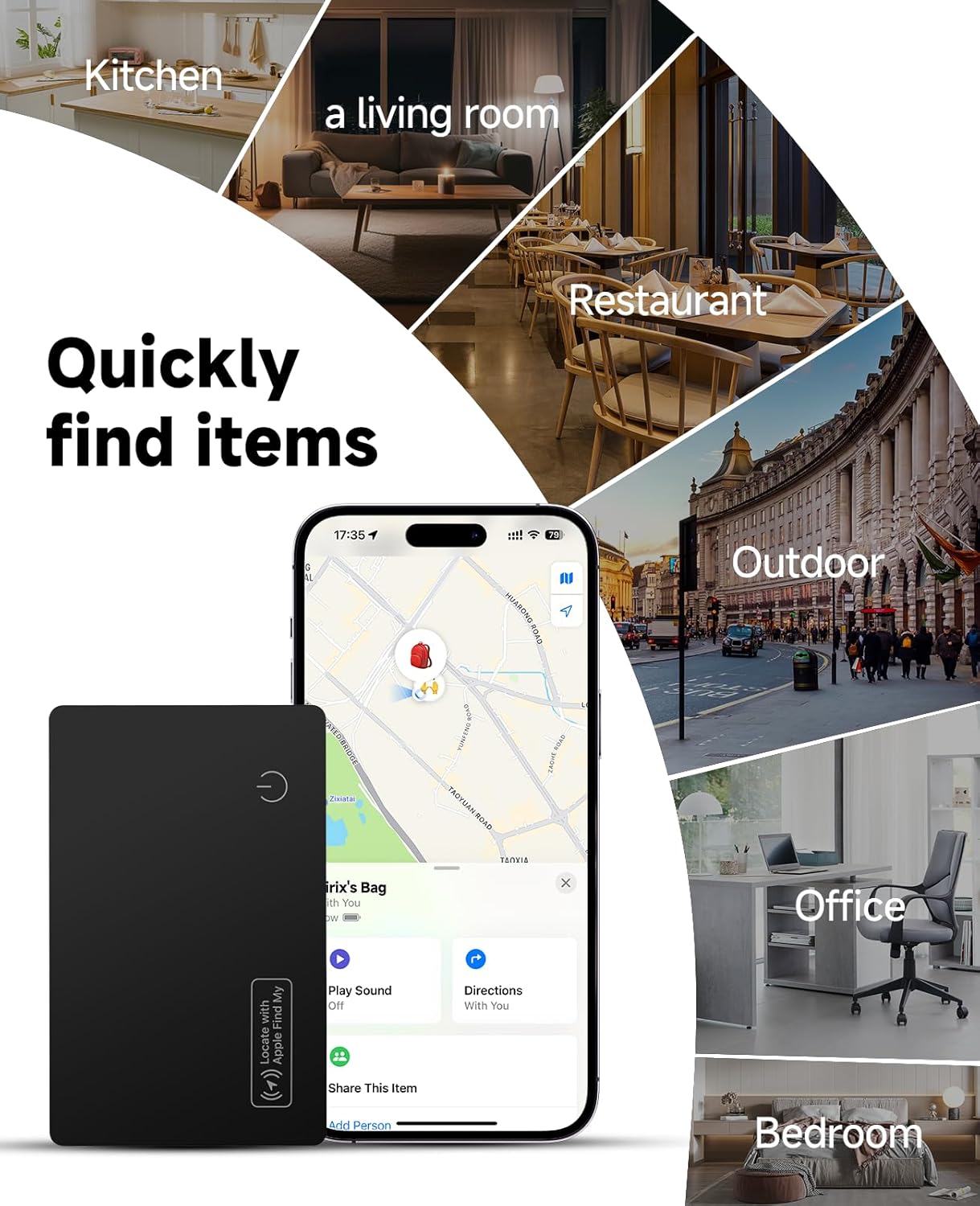 4-Pack 2026 MFi Certified Air Card Tag Tracker Wallet Tracker Card| Ultra Slim 0.07in, IP68 Waterproof | Works with Apple Find My (iOS) | for Wallets, Keys, Luggage,Bags,eirix Manufacturer