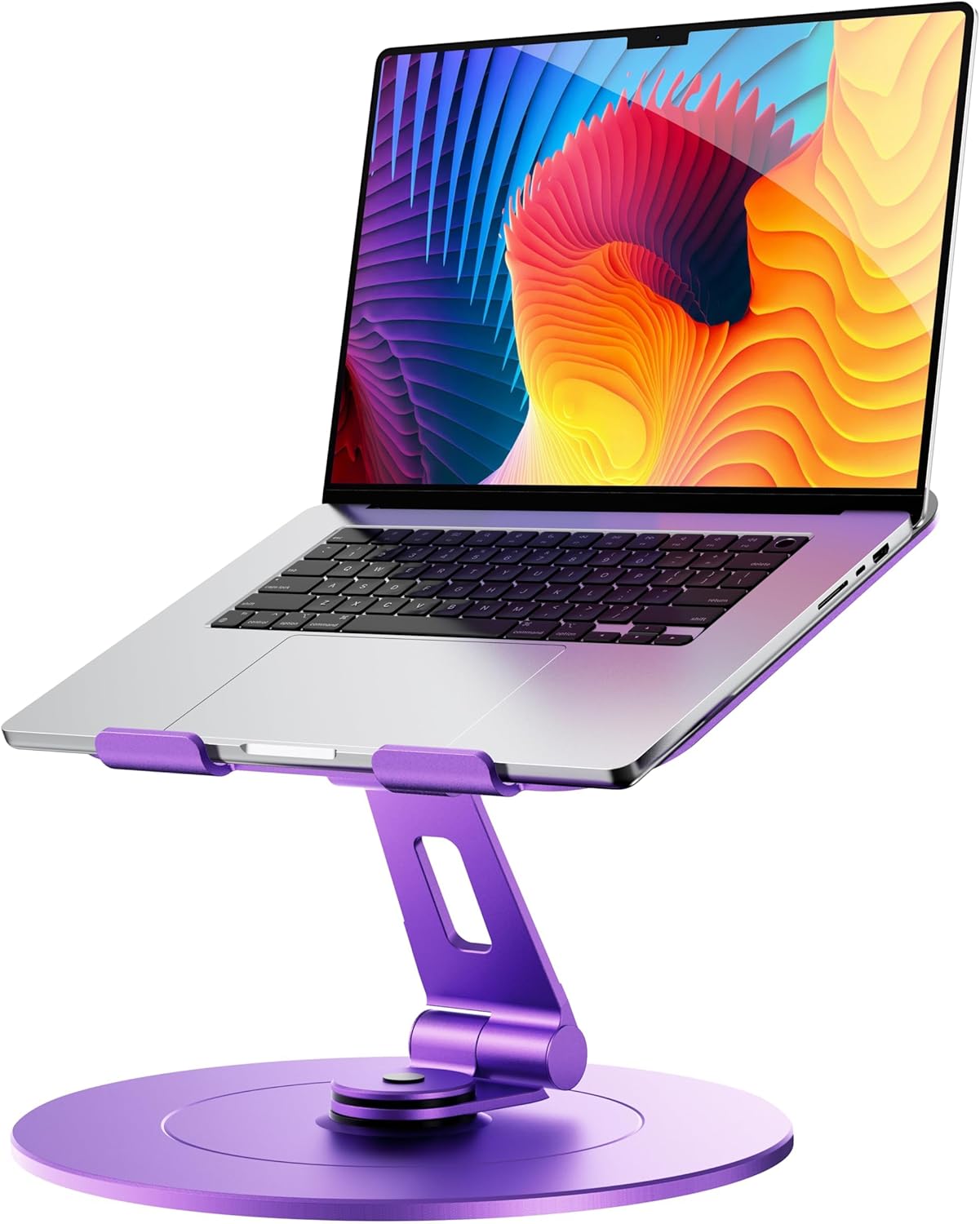 LOXP Adjustable Laptop Stand for Desk, Metal Foldable Laptop Riser Holder, Portable Ventilated Cooling Desk Book Shelf, Ergonomic Computer Notebook Stand Compatible with 10-15.6" Laptops