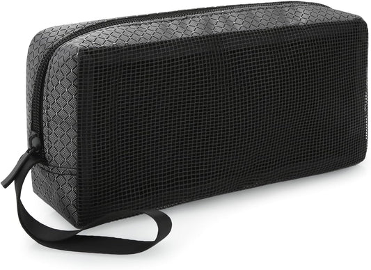 E-Tree Mesh Tech Organizer Pouch – Large Travel Electronics Bag with Handle Strap & Mesh Window, Cable Cord Accessories Case for Charger, Earbuds, USB, Gadgets – Laptop Bag Insert for Men Women