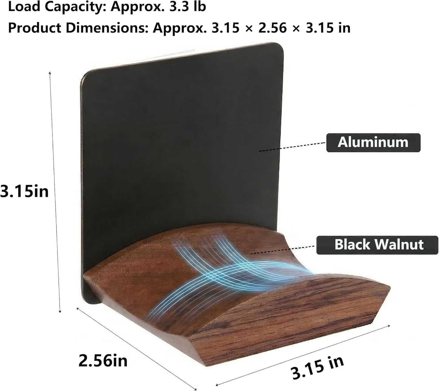 Magnetic Headphone Holder Desk Headset Holder for Monitor Headphone Hanger Under Desk Headphone Mount Stand Walnut Wood
