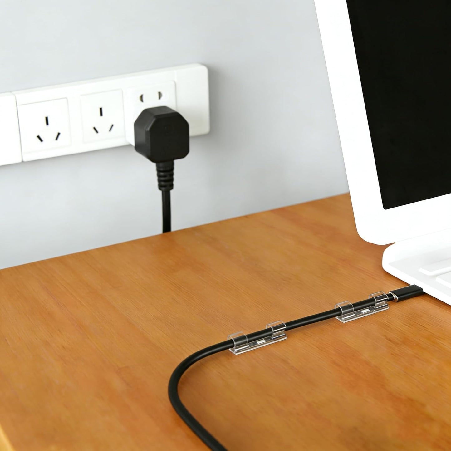40PCS Strong Adhesive Cable Clips Clear, Premium Wire Holders for Wall, Strong Cord Organizer Under Desk, Car, PC