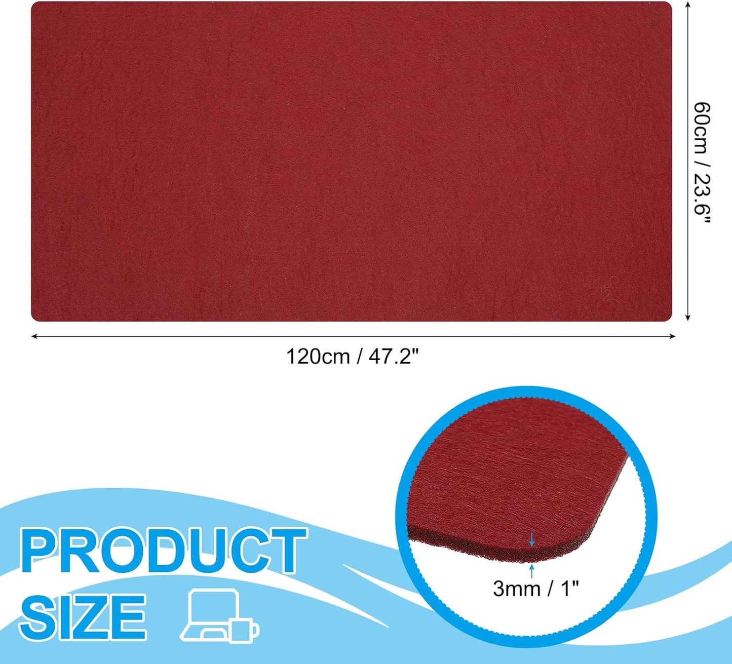 PATIKIL 47.2" x 23.6" Large Felt Desk Pad Protector, Upgrade Non-Slip Desk Mat Full Table Mouse Pad Keyboard Mats for Laptop Computer Writing Desk Table Gaming Home, Light Gray
