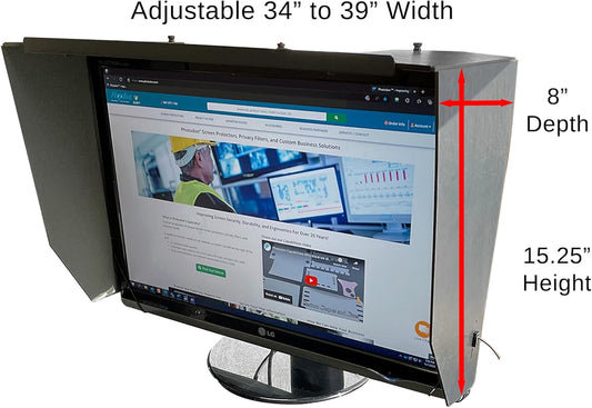 34-38.9" Wide Adjustable Monitor Hood - Enhances Privacy & Reduces Glare, Light Blocking Screen Shade for Office, Photo Editing & Gaming (Measured by Width, Not Diagonal)