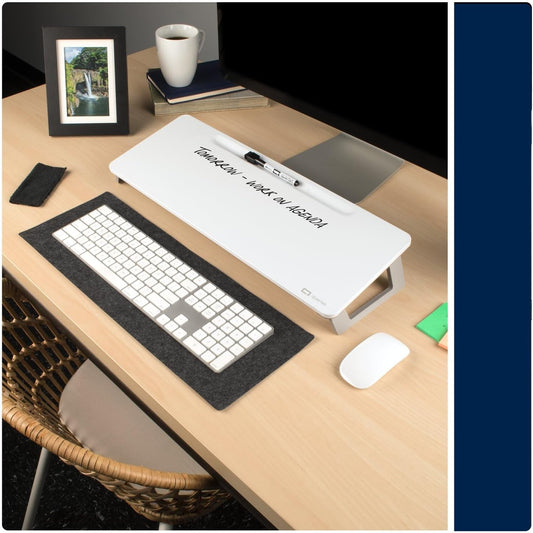 Quartet Dry Erase White Board, Magnetic Desktop Computer Pad for Notetaking, 21" x 7-3/4” Whiteboard, 1 Dry Erase Marker and Keyboard Pad, White Surface (Q090F01-R)
