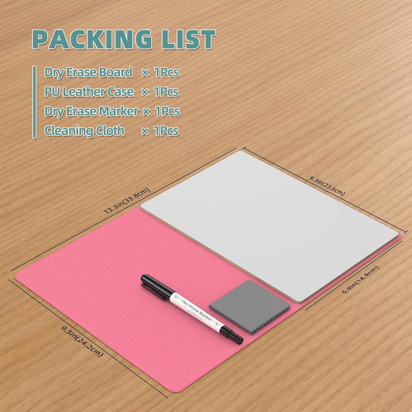 Portable Small White Board,Reusable Dry Erase Board with Stand,Desktop Whiteboard for Office Meeting Bussiness Home 9" x 6" with Marker, Wipe Cloth (Black)