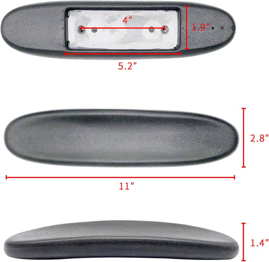 MYFUNSHOP Gaming Chair Replacement Armrest Arm Pads Universal Soft PU Office Chair Replacement Parts(1 Pair) Black