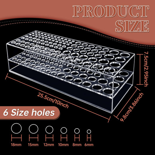 Acrylic Paint Brush Holder 105 Holes Clear Paintbrush Holder Organizer Artist Brush Holder Paint Brush Stand Rack for Pens Pencils Artist