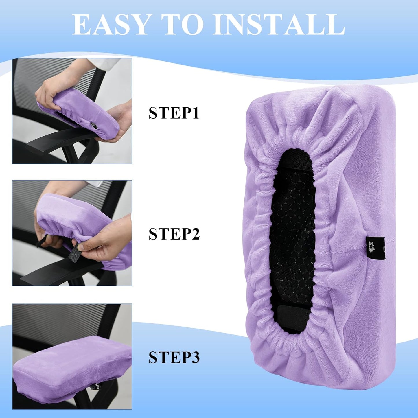 SPRING SEAON Office Chair Arm Covers Soft Memory Foam Arm Rest Pads Short Plush Gaming Chair Armrest Cushion Provide Cushioning for Elbows and Forearms 2 Pack Chair Covers for Arms (Pink)