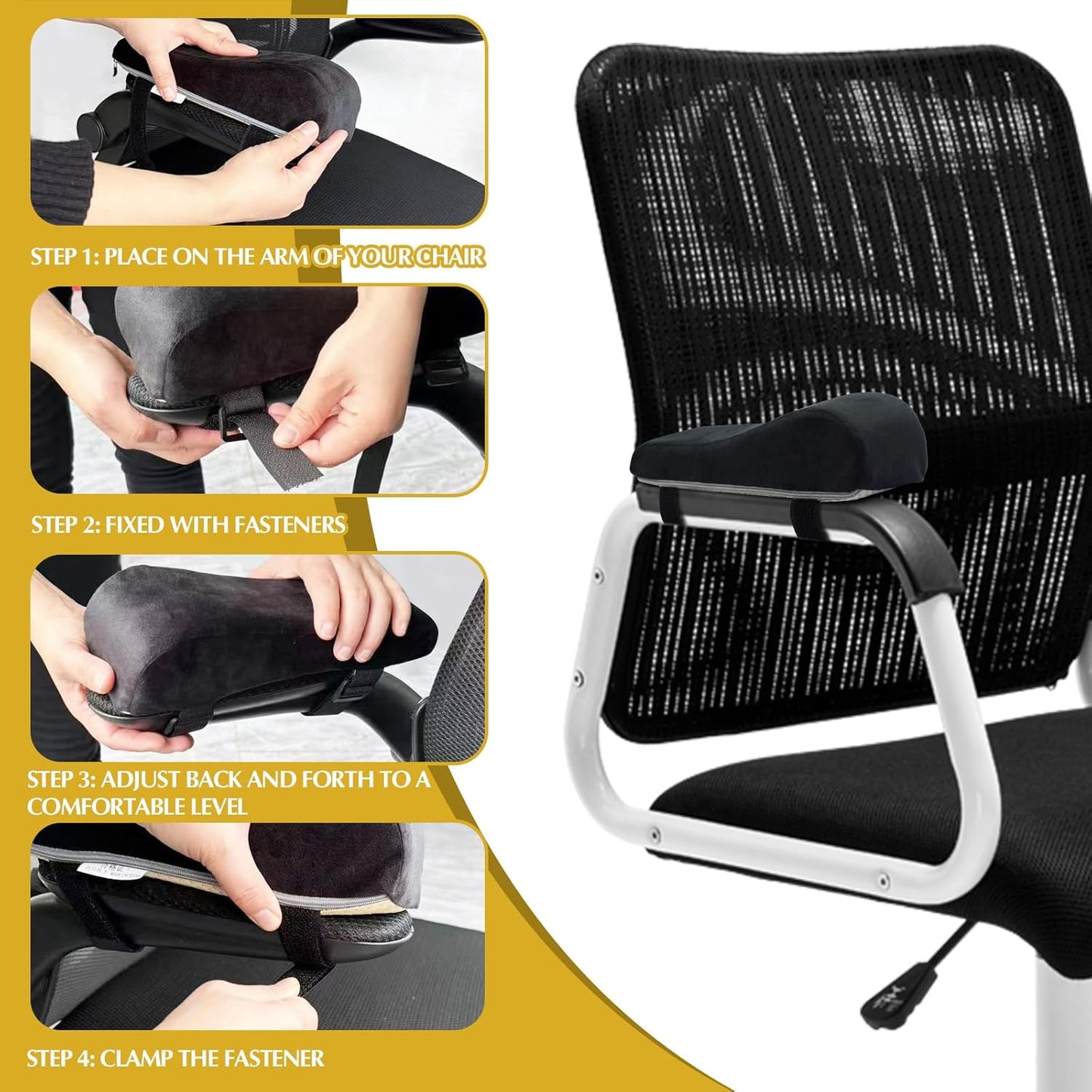 Ysks'hf Office Chair arm Pads,Ergonomic Chair Cushion Help Your arm Rest,Office Chair armrest Cover is Suitable for Computer Chair armrest Pads, Wheelchair armrest Pads(2pcs)