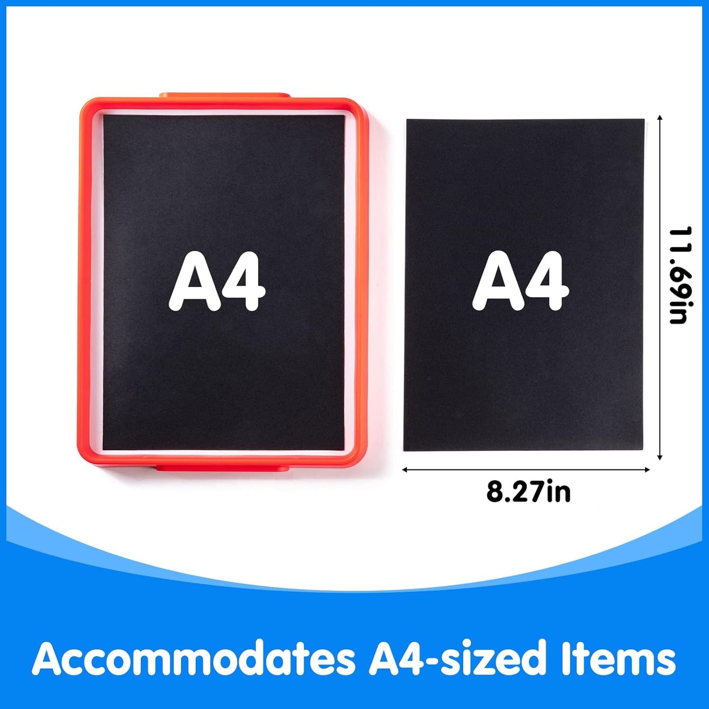 Magnetic Board for Kids – 13.2" X 10" - Magnetic Dry Erase Tray | Stackable Magnetic Tray for Classroom, Home, Travel & Preschool Learning (Cyan)