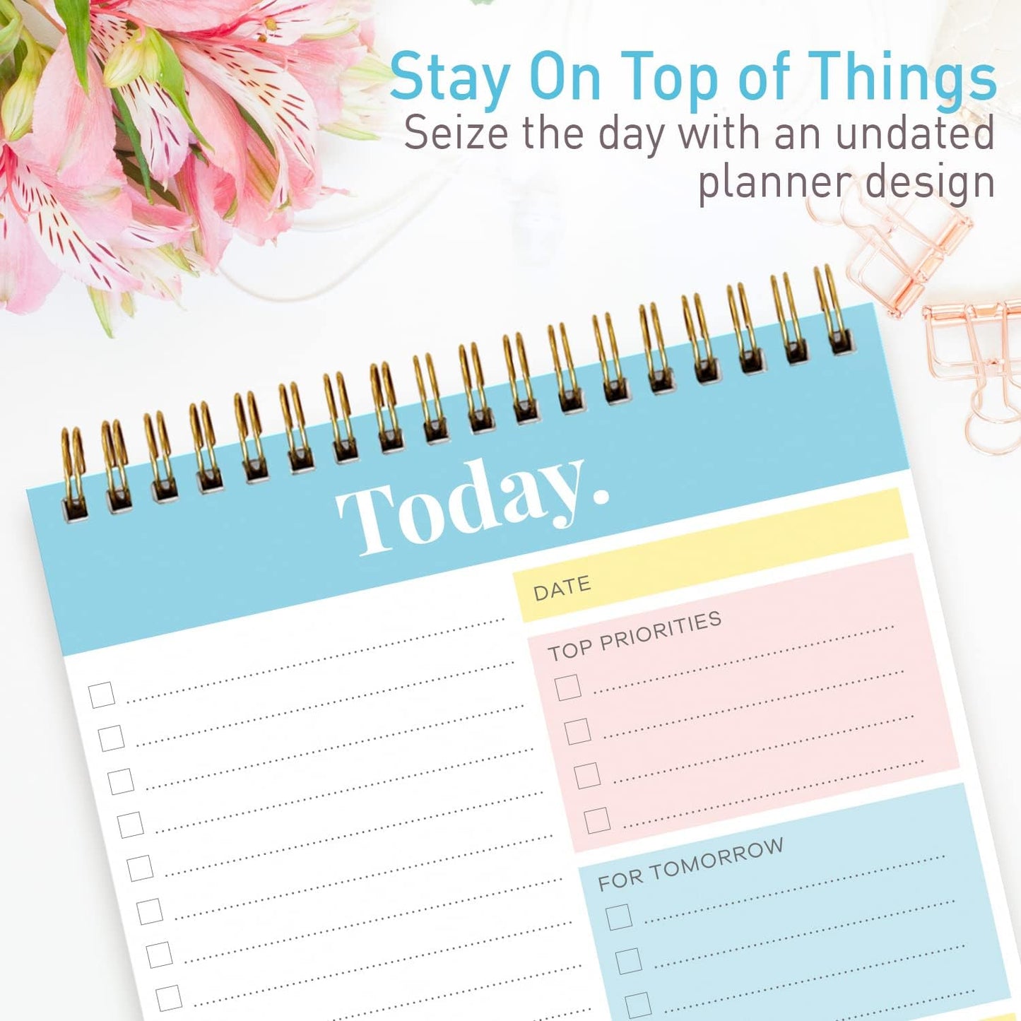 Sweetzer & Orange Daily & Weekly To Do List Notepad – Undated Work Planner & Organizer with Wish List Section, 52-Sheet Coiled Task Pad for Productivity – MAUVE To Do List Notebook for Work