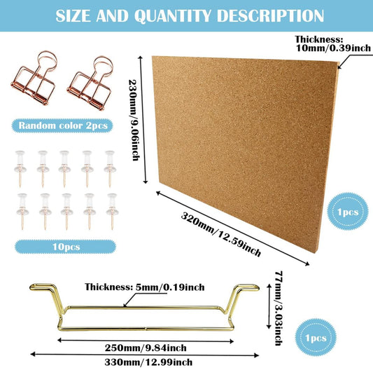 1 Set Cork Board Bulletin Board with Stand, Desktop Double Sided Message Memo Picture Board for Home Office School, Small Cork Board for Desk with Pushpins(12.6 x 9 inch)