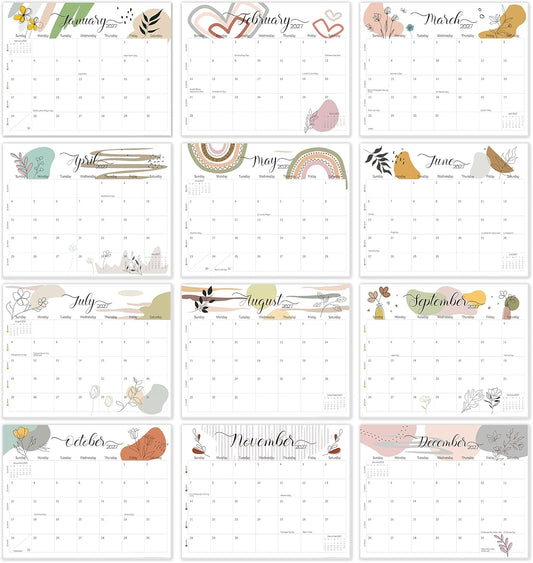 Guasslee Desk Calendar 2026-2027(Jun. 2026 - Dec. 2027), 19-Month School Year Compact Desktop & Wall Calendar, 14" x 11" Thick Paper Monthly Planner for Small Space, Home Office, Dorm & School