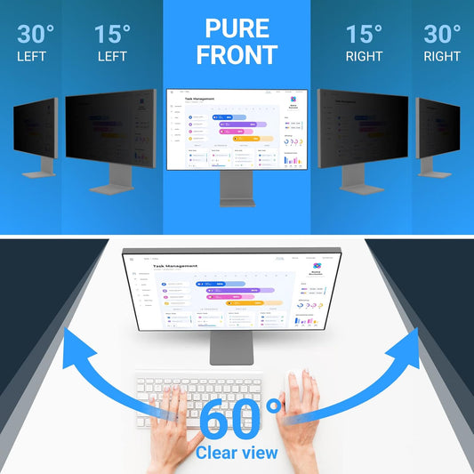 27 Inch Monitor Privacy Screen Computer Screen Privacy Filter for 16:9 Widescreen Monitors Anti-Glare Blue Light Filter Privacy Cover