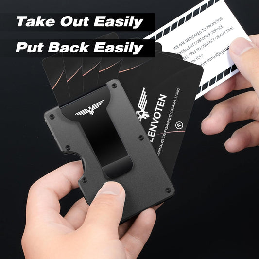 Upgraded Hinged Minimalist Wallet for Men | Slim Metal RFID Blocking Wallet | Credit Card Holder & Money Clip Holds 20 Cards | Premium Scratch-Resistant Finish | Ideal Gift for Men(AirTag Compatible)