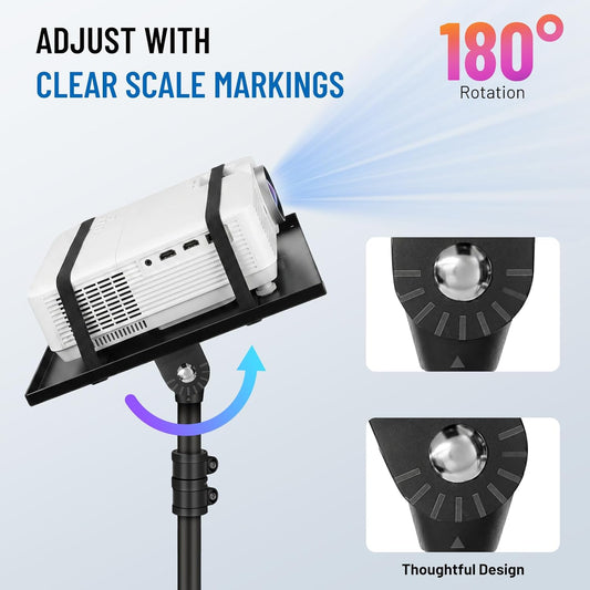 CAHAYA Projector Tripod Stand Adjustable: Height 29 to 65in Projector with Casters Universal Laptop Stand Portable Multifunctional DJ Rack Stand for Outdoor Movies Computer Book DJ Equipment CY0332
