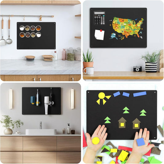 2Pack Magnet Board,17" x 12"Magnetic Board for Wall for Magnets,Display Magnetic Letters,Numbers,Spice Jars,Sticky Notes,and Photos,Suitable for Walls,Refrigerators,Cubicles,Cabinets, and More