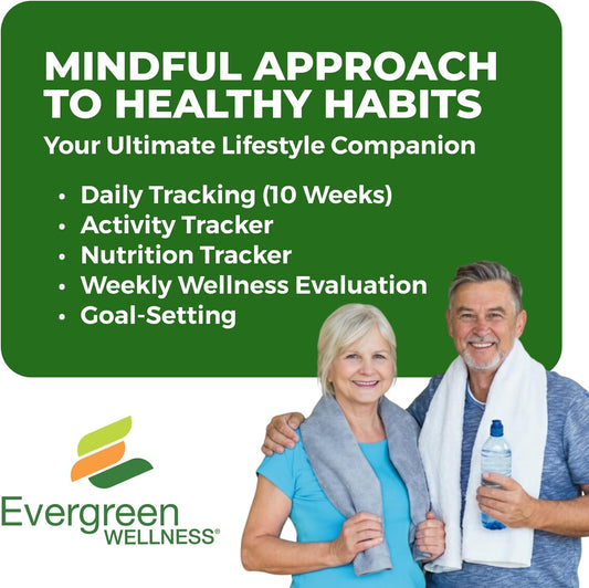 Wellness Tracker Daily Habit Tracker. Set Goals for All Physical Activity and Nutritional Habits in Spiral Bound, 10-Week Journal. Ideal for Women and Men 50-80+.