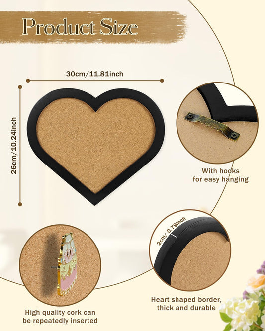 Cork Board Bulletin Board, 9.8'' x 9.8'' Small Wall Mounted or Desk Corkboard,Display Board for Brooch Pin Storage,Pinboard for Home, Office, School Decor