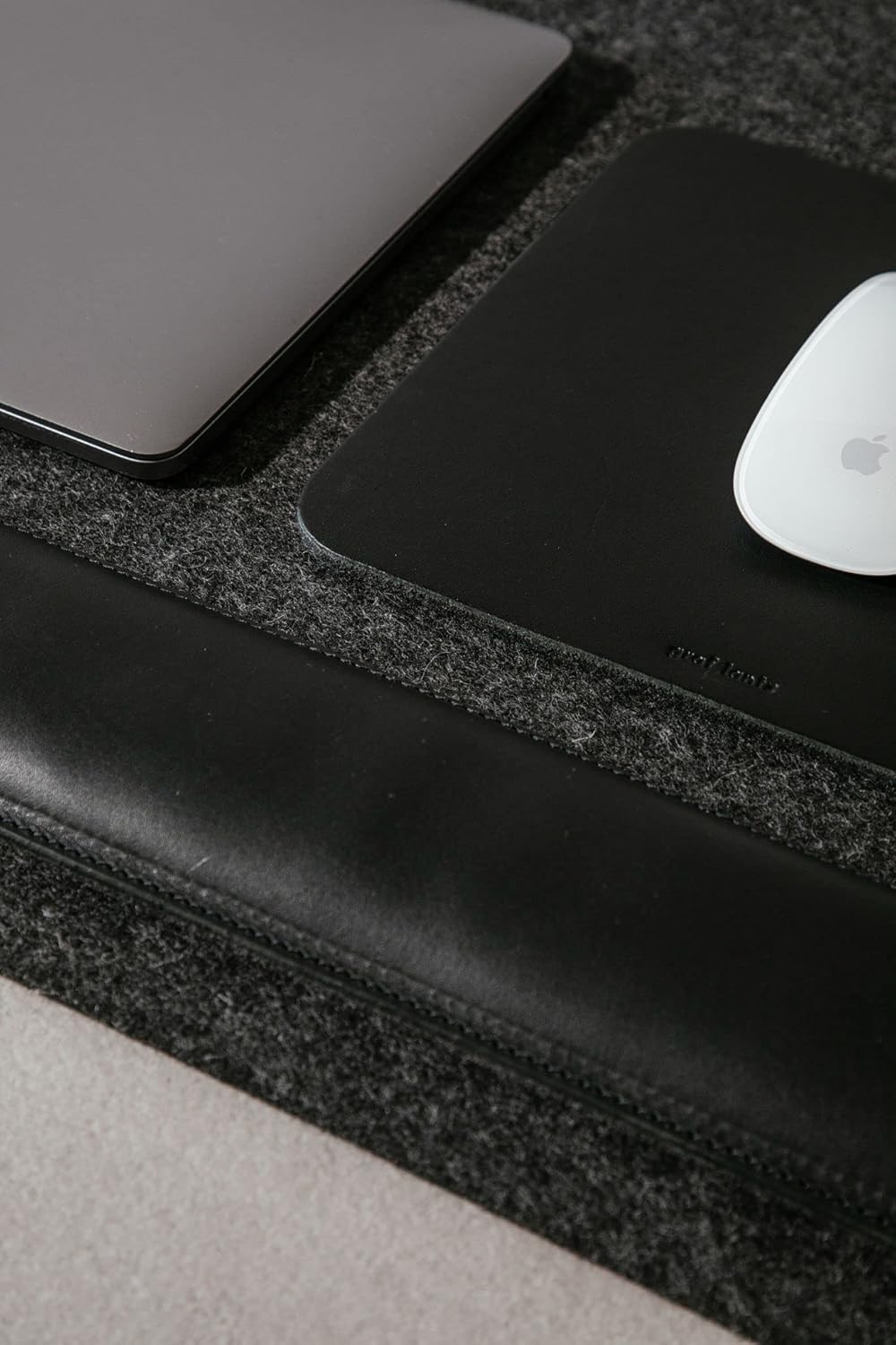 Graf Lantz Mosen Medium Merino Wool Felt Desk Pad, Luxury Non-Slip Desk Mat, Blotter for Office and Home, 24W x 12H, Charcoal